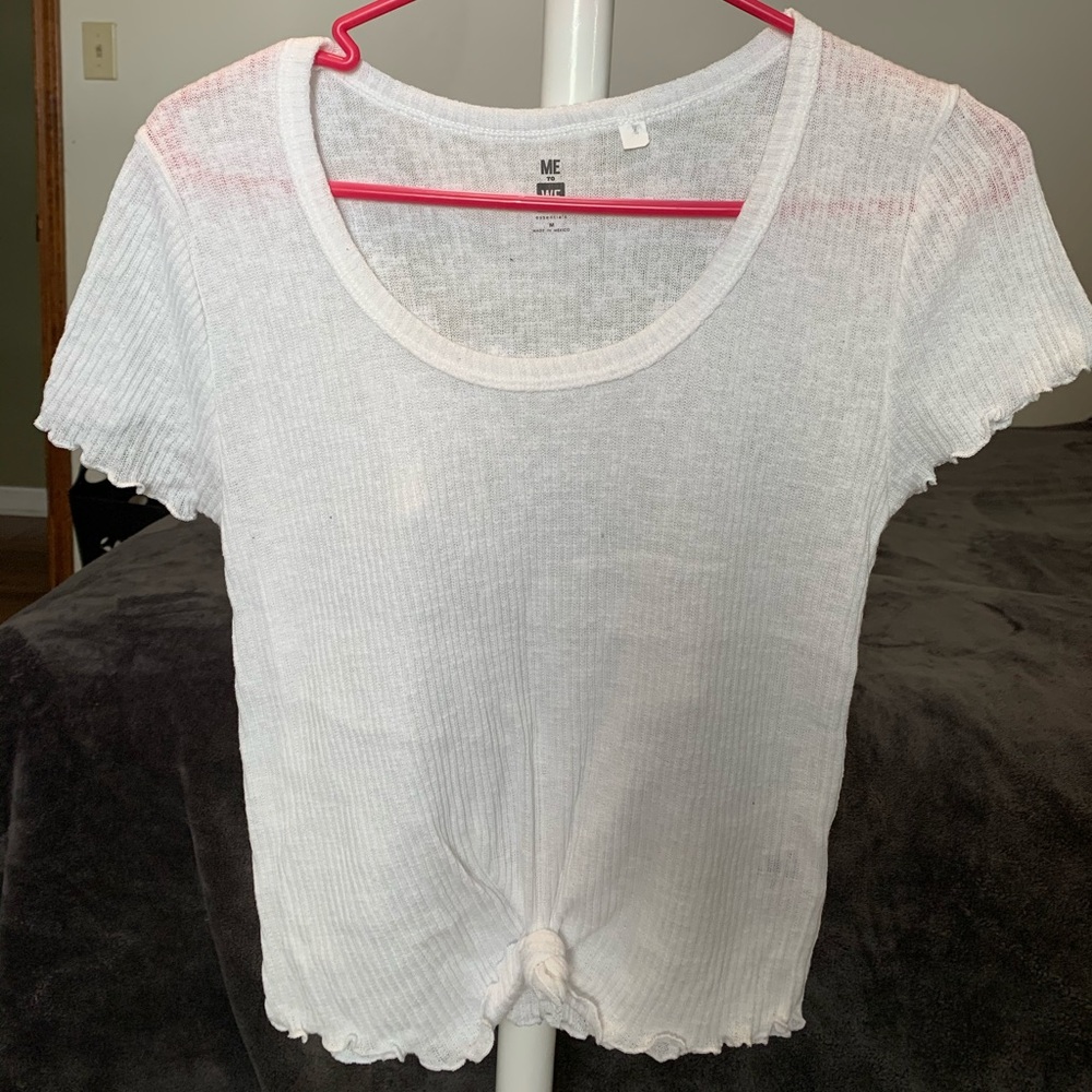 White Knotted Top